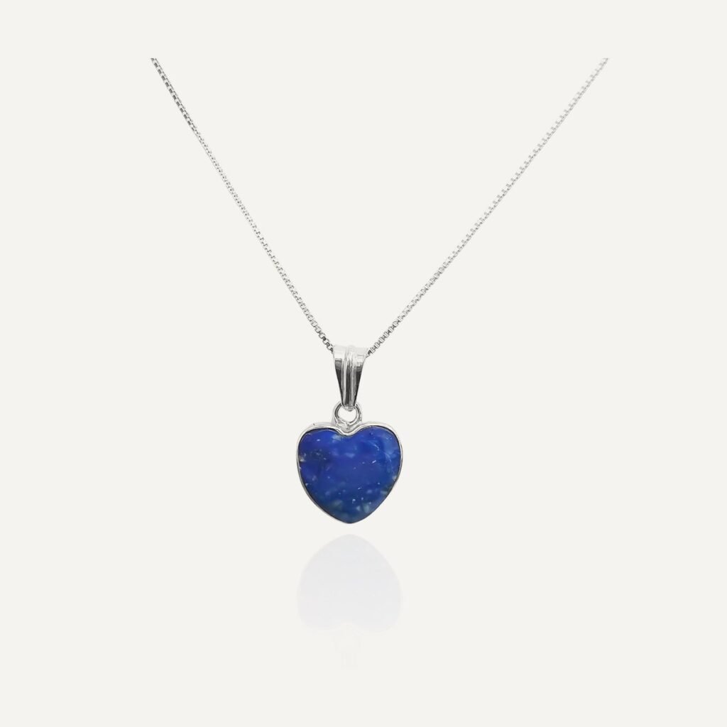 Coggiola – collar corazón de lapislázuli, plata 925, cadena 45 cm