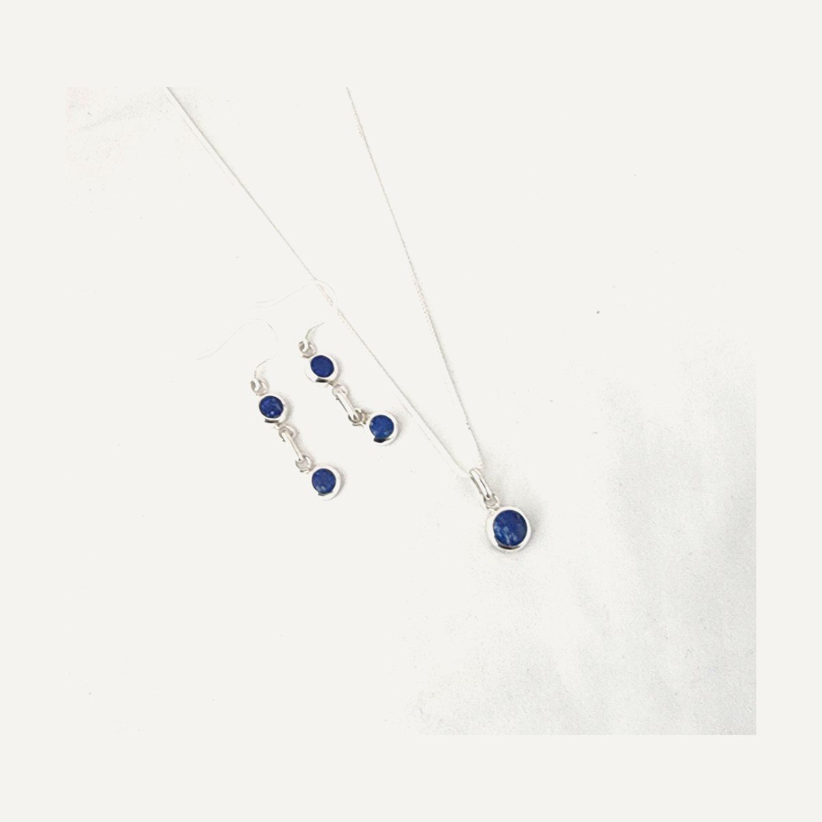 Lapislázuli Chile Antlia – set de aros y colgante de plata 950 con lapislázuli