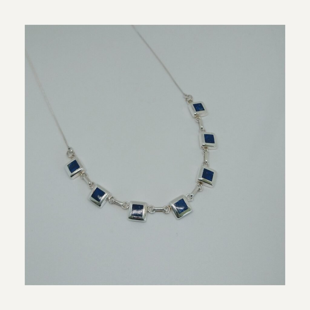 Lapislázuli Chile PT3 – collar de plata 950 con lapislázuli, 47 cm